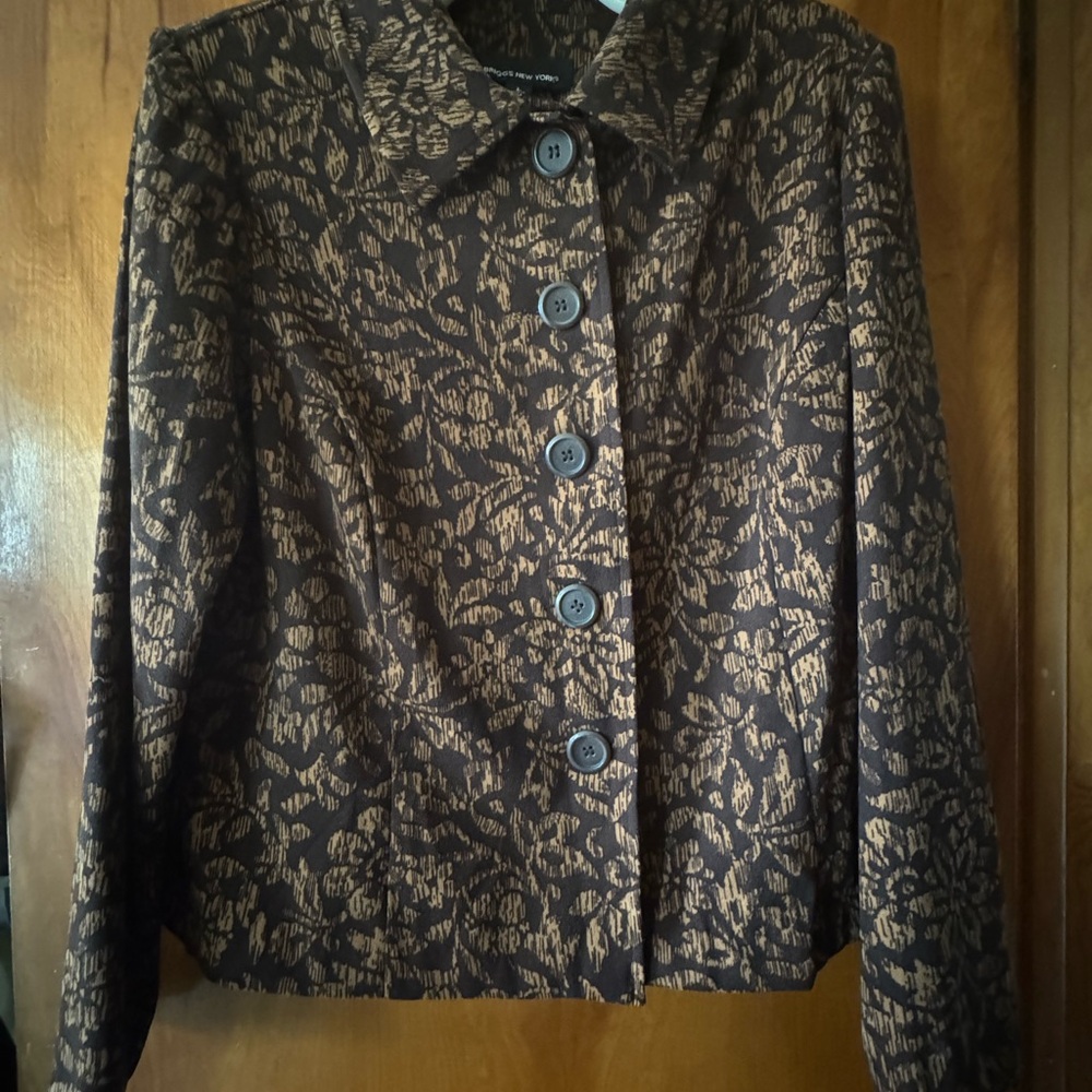 Briggs New York Brown Patterned Blazer